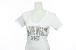 The Wealth Connect - White Rhinestone T Shirt